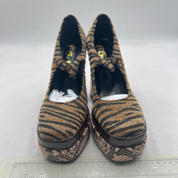 FSJ Zebra and Snake Print Platform Heels - Picture 3 of 8